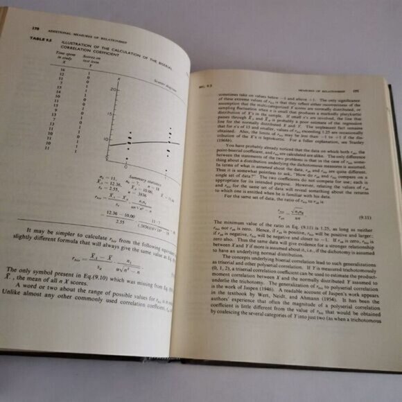 1970 Statistical Methods in Education and Psychology Textbook, Grey Book Vintage - Picture 8 of 9
